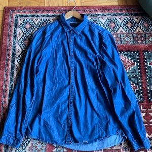 Blue button down shirt!